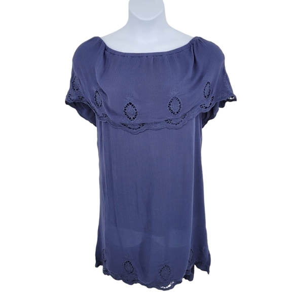 Lush off the Shoulder Dress Blue Dress Size M - Picture 1 of 9